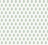 Sylvie Green Floral Wallpaper by Antonina Vella, 27 in x 27 ft roll, small floral sprigs in aqua and green on white