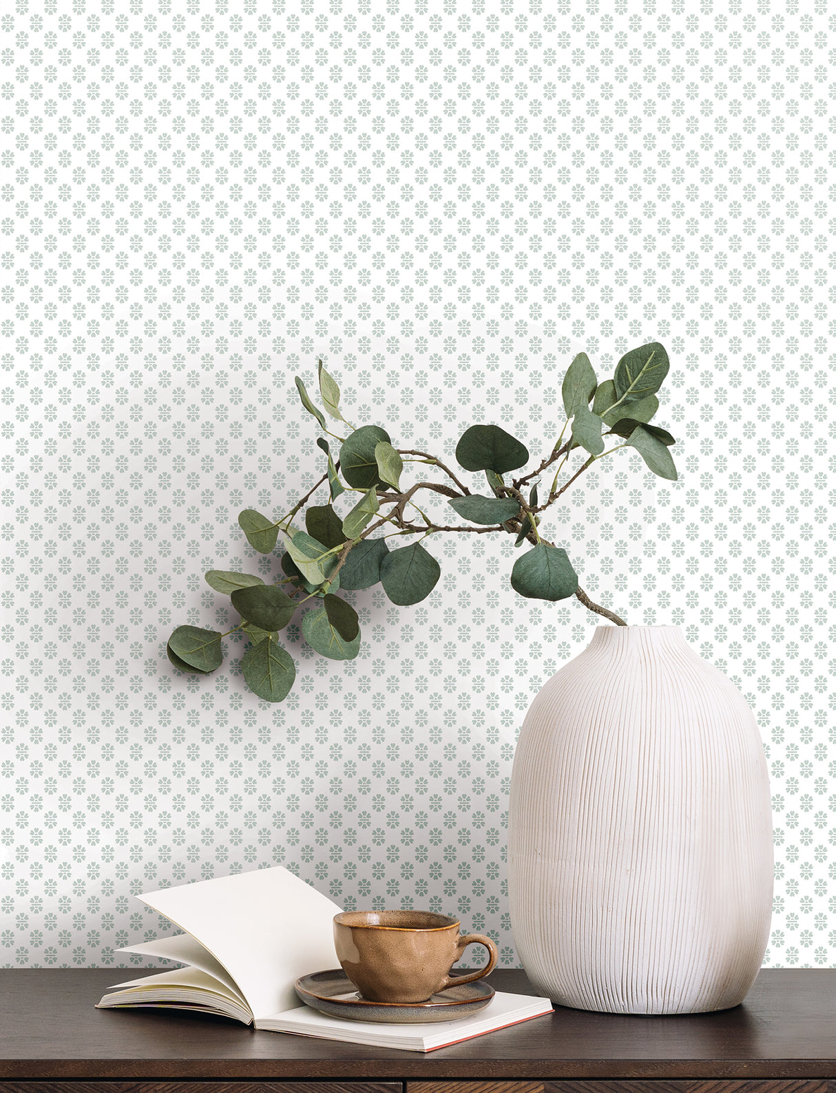 Brioni Light Blue by Antonina Vella Floral Stamp Wallpaper – York Designer Series VP1391