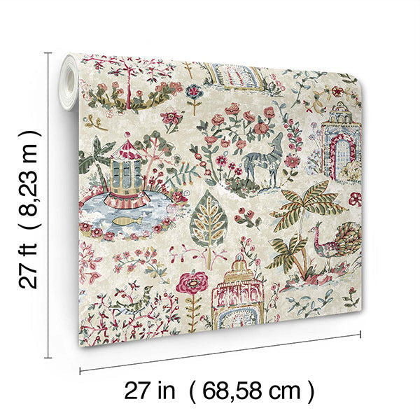 Parc Merlot Garden Dreams Mulberry by Antonina Vella Botanical Wallpaper – York Designer Series VP1403