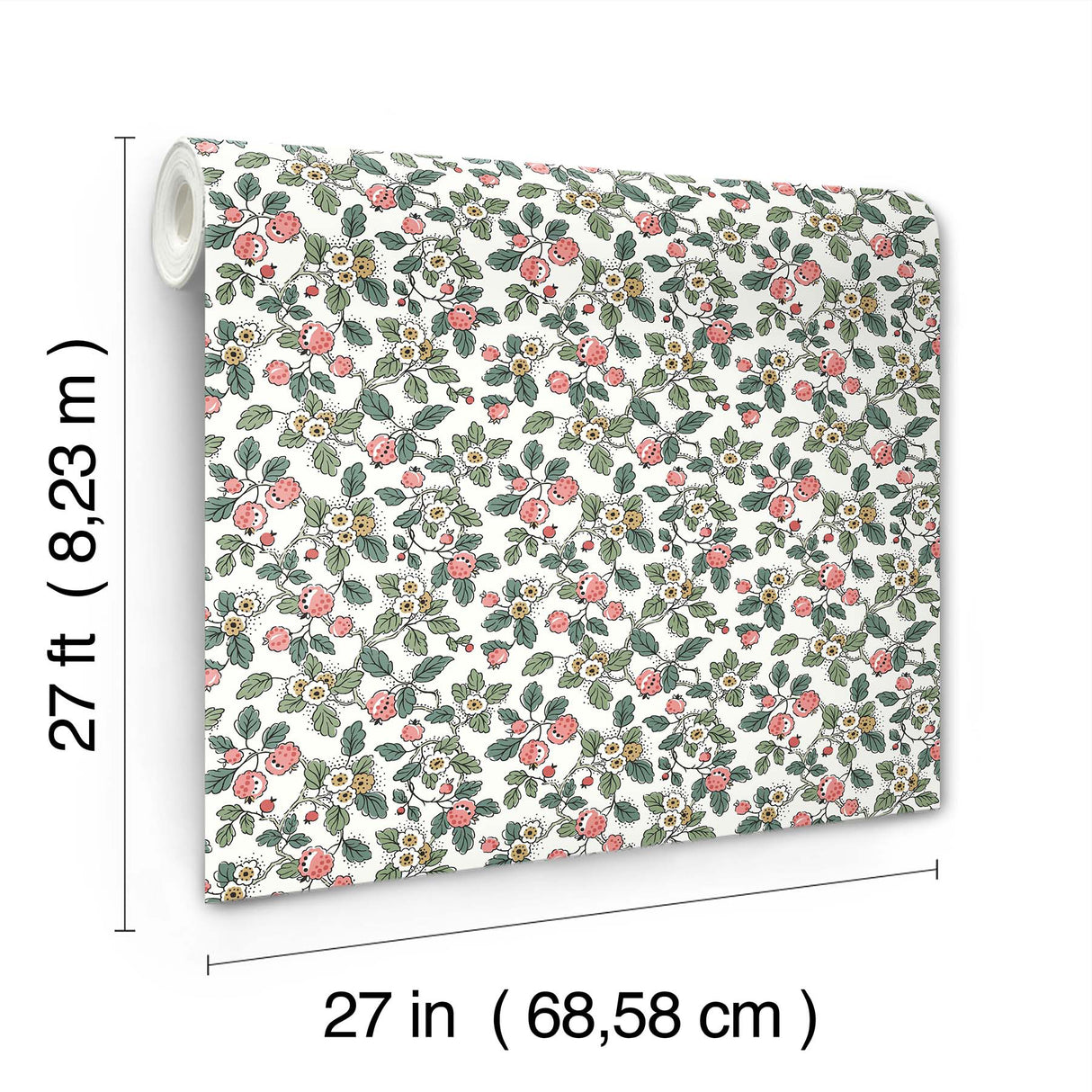 Framboise Pink by Antonina Vella Botanical Berry Vines Wallpaper – York Designer Series VP1412