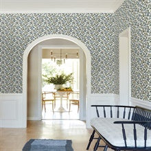 Framboise Blue by Antonina Vella Berry Vines Wallpaper – York Designer Series VP1413