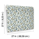 Framboise Blue by Antonina Vella Berry Vines Wallpaper – York Designer Series VP1413