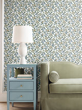 Framboise Blue by Antonina Vella Berry Vines Wallpaper – York Designer Series VP1413