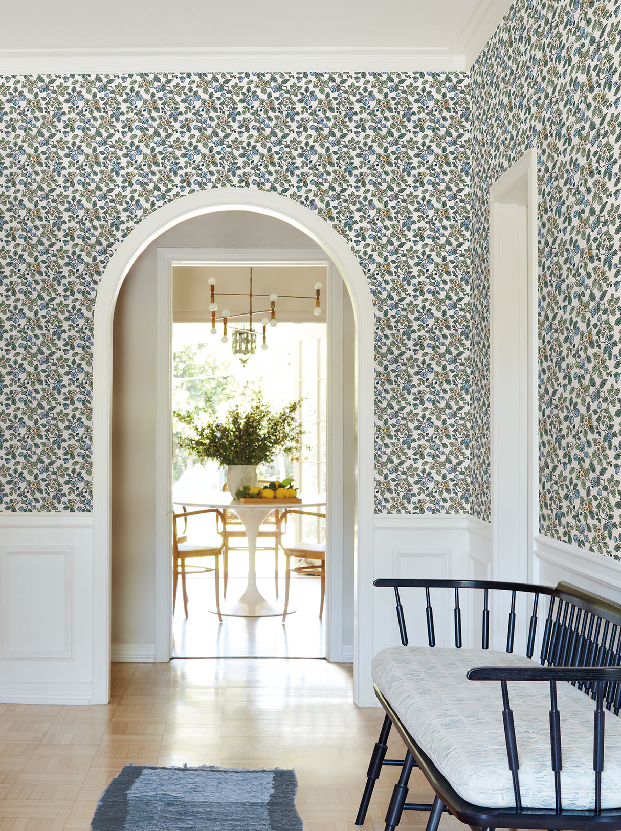 Framboise Blue by Antonina Vella Berry Vines Wallpaper – York Designer Series VP1413