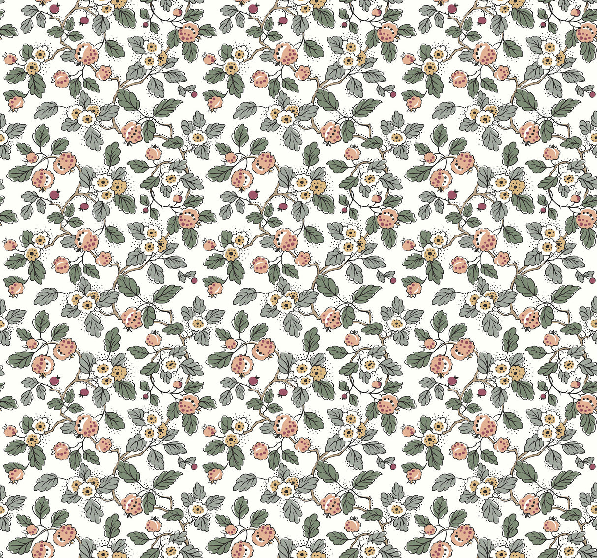 Framboise Blush Berry Vines Wallpaper – VP1414