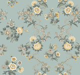 Genevieve Harbor Blue Floral Trail Wallpaper by Antonina Vella - VP1422