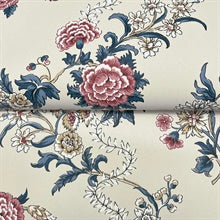 Genevieve Rose & Navy by Antonina Vella Floral Trail Wallpaper – York Designer Series VP1424