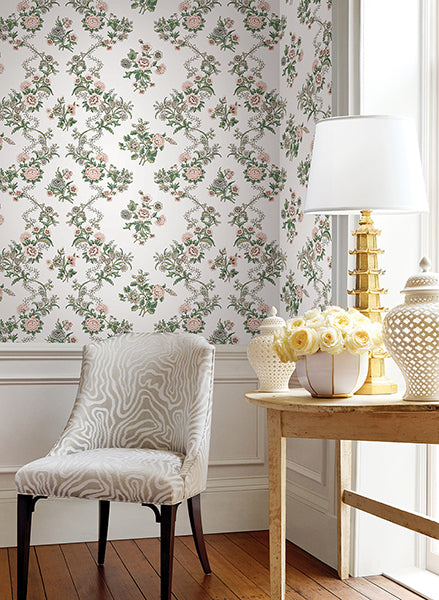 Genevieve Blush by Antonina Vella Floral Trail Wallpaper – York Designer Series VP1425