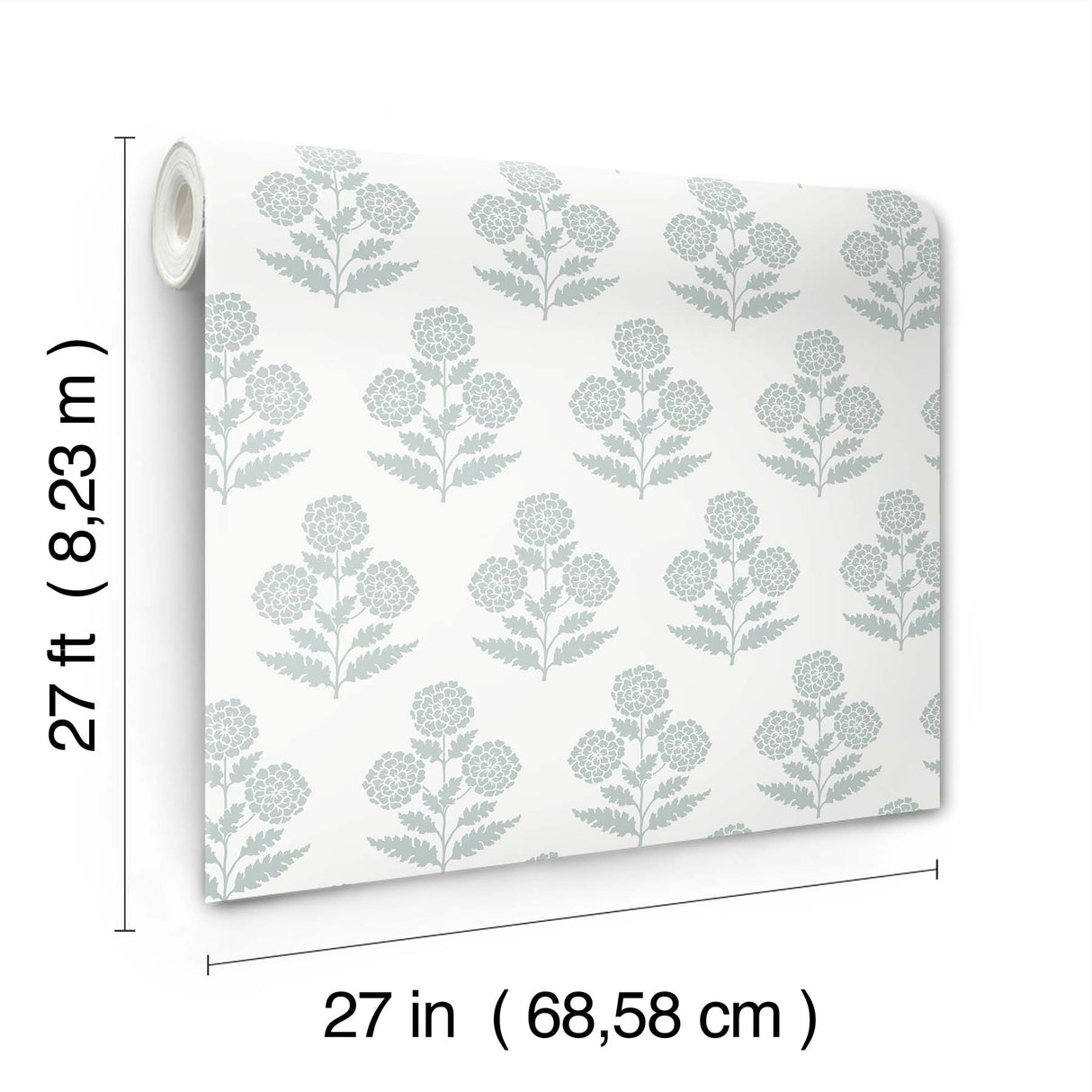 Souci Light Blue by Antonina Vella Marigolds Wallpaper – York Designer Series VP1431