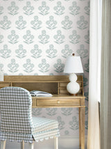 Souci Light Blue by Antonina Vella Marigolds Wallpaper – York Designer Series VP1431
