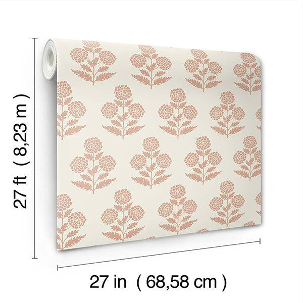 Souci Rose by Antonina Vella Marigolds Wallpaper – York Designer Series VP1434