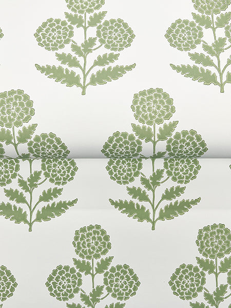 Souci Green by Antonina Vella Marigolds Wallpaper – York Designer Series VP1436