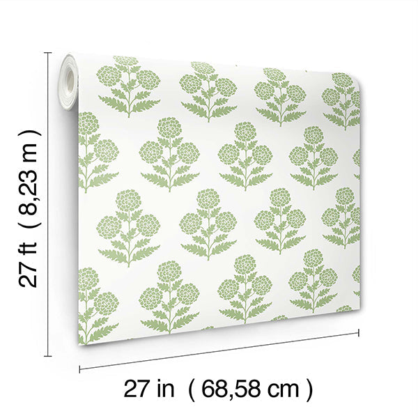 Souci Green by Antonina Vella Marigolds Wallpaper – York Designer Series VP1436
