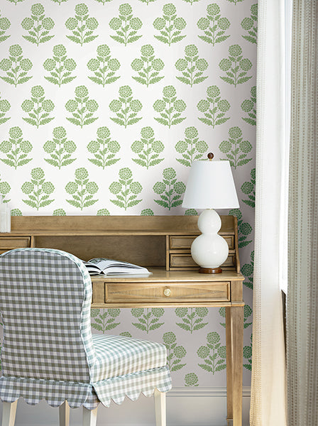 Souci Green by Antonina Vella Marigolds Wallpaper – York Designer Series VP1436