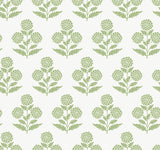 Souci Green Marigolds Wallpaper by Antonina Vella – York Designer Series VP1436