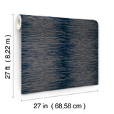 Operetta Navy by Ronald Redding Metallic Columns Wallpaper- York Designer Series VR1503