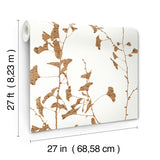 Ginkgo Silhouette Light Brown by Ronald Redding Cork Wallpaper – York Designer Series VR1509