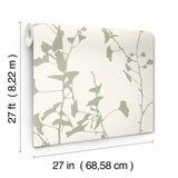 Ginkgo Silhouette Sage by Ronald Redding Cork Wallpaper- York Designer Series VR1510