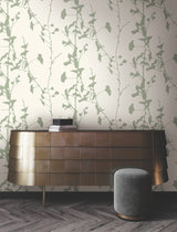 Ginkgo Silhouette Sage by Ronald Redding Cork Wallpaper- York Designer Series VR1510