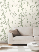 Ginkgo Silhouette Sage by Ronald Redding Cork Wallpaper- York Designer Series VR1510