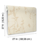 Ginkgo Silhouette Neutral by Ronald Redding Cork Wallpaper- York Designer Series VR1511
