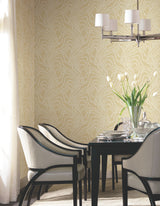 String of Pearls Butter by Ronald Redding Vine Wallpaper – York Designer Series VR1515