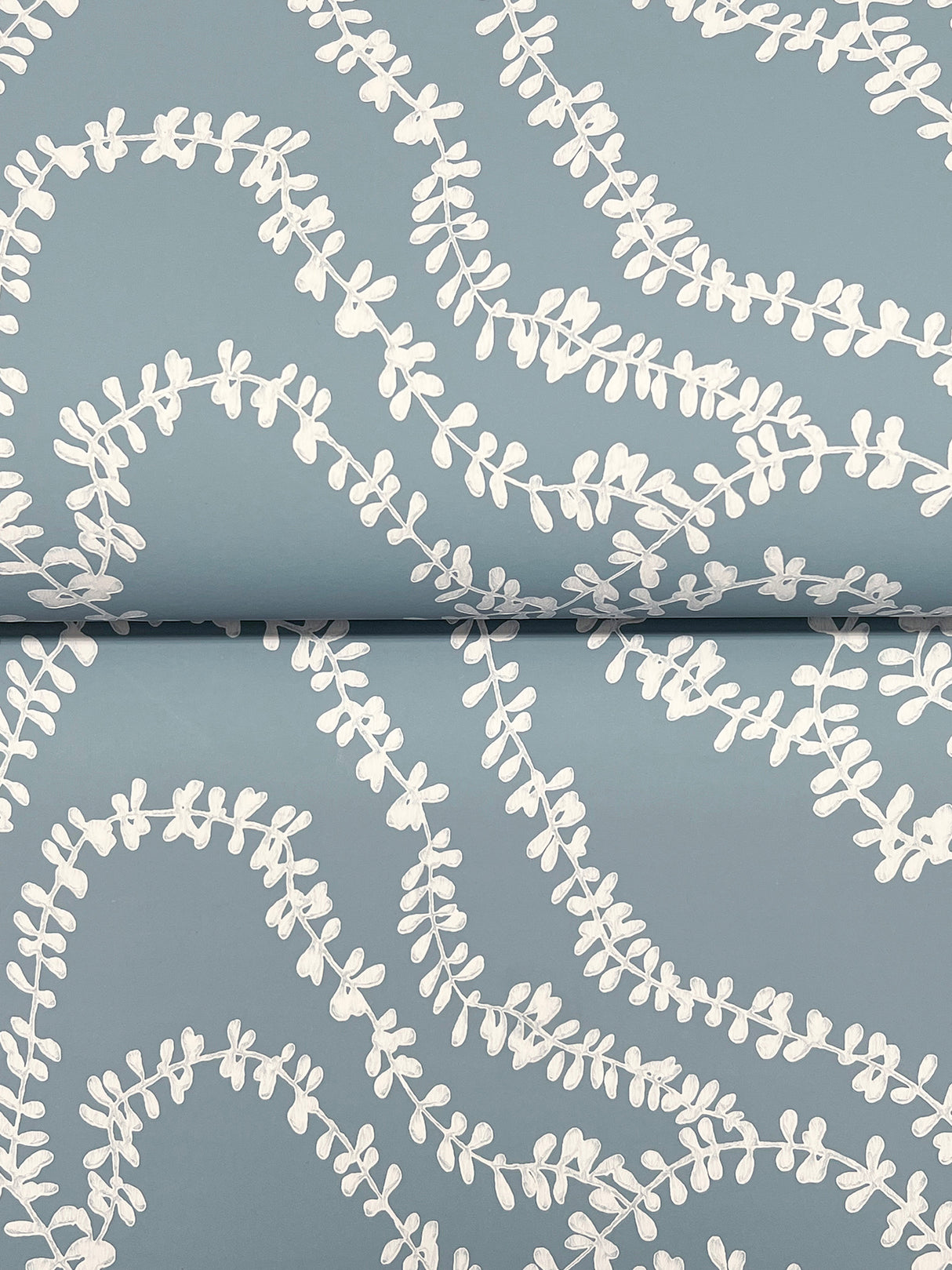 String of Pearls Denim by Ronald Redding Vine Wallpaper- York Designer Series VR1516