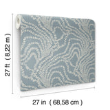 String of Pearls Denim by Ronald Redding Vine Wallpaper- York Designer Series VR1516