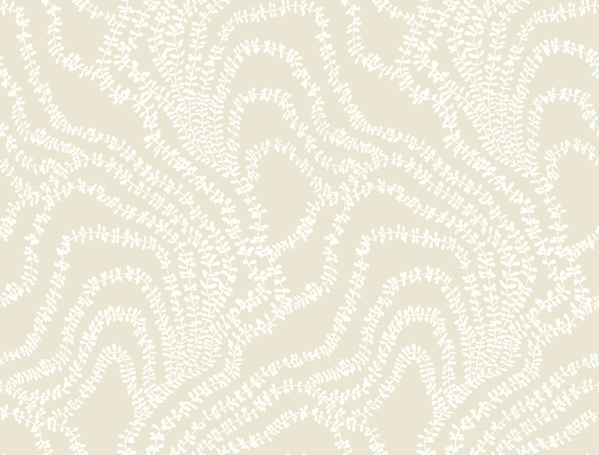 String of Pearls Beige Vine Wallpaper by Ronald Redding, 27 in x 27 ft roll – VR1518