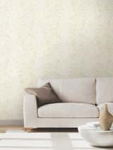 String of Pearls Beige by Ronald Redding Vine Wallpaper- York Designer Series VR1518