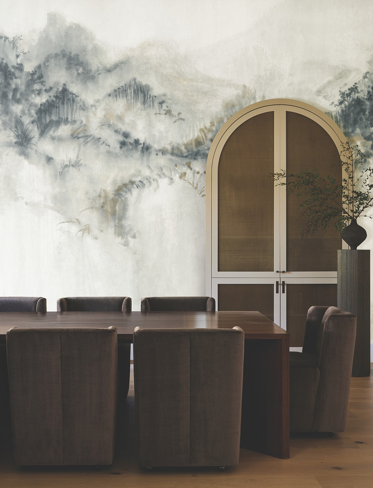 Mystic Overlook Grey by Ronald Redding Scenic Mountains Wall Mural – York Designer Series VR1520M
