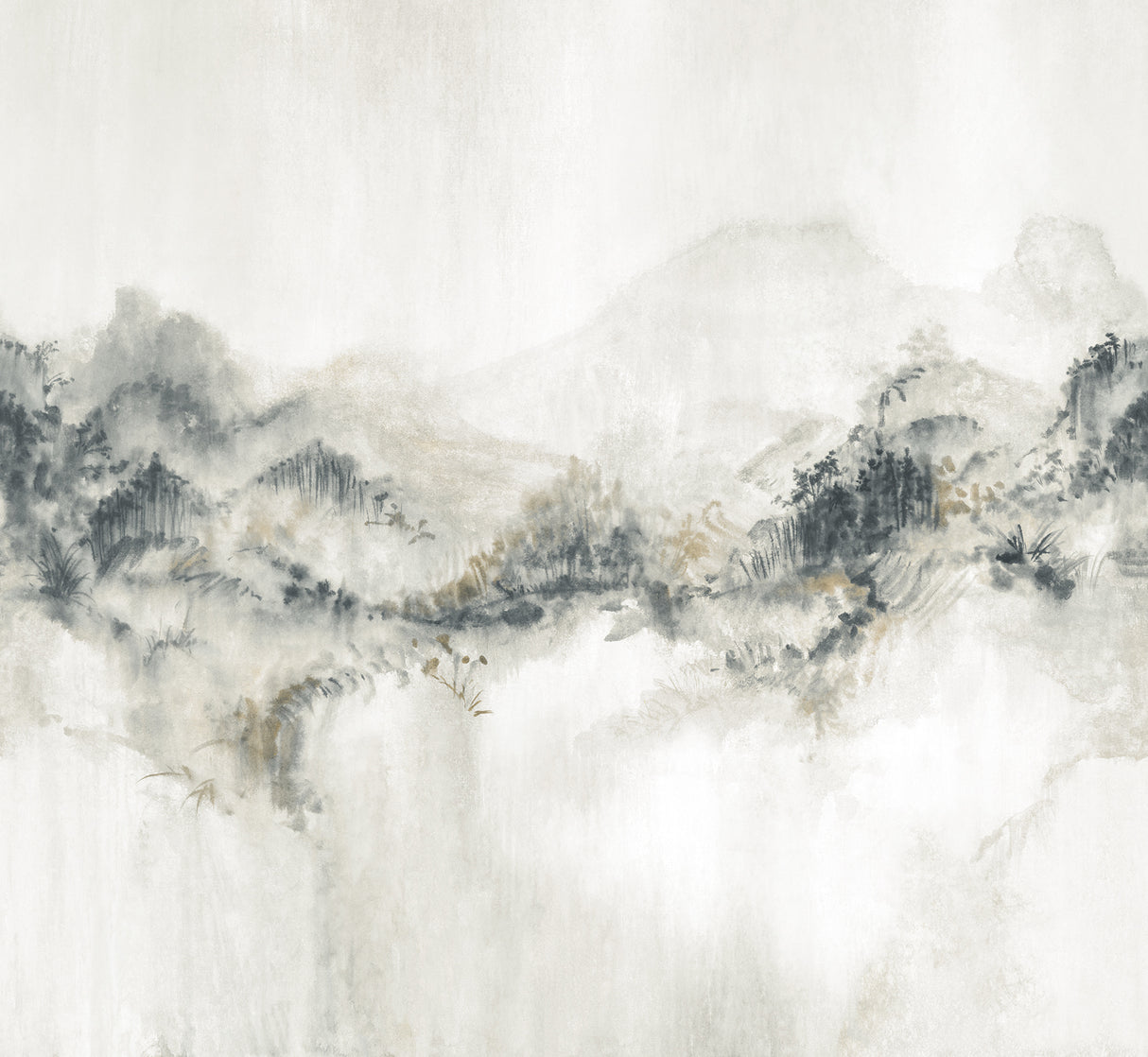 Mystic Overlook Grey Wall Mural by Ronald Redding – VR1520M
