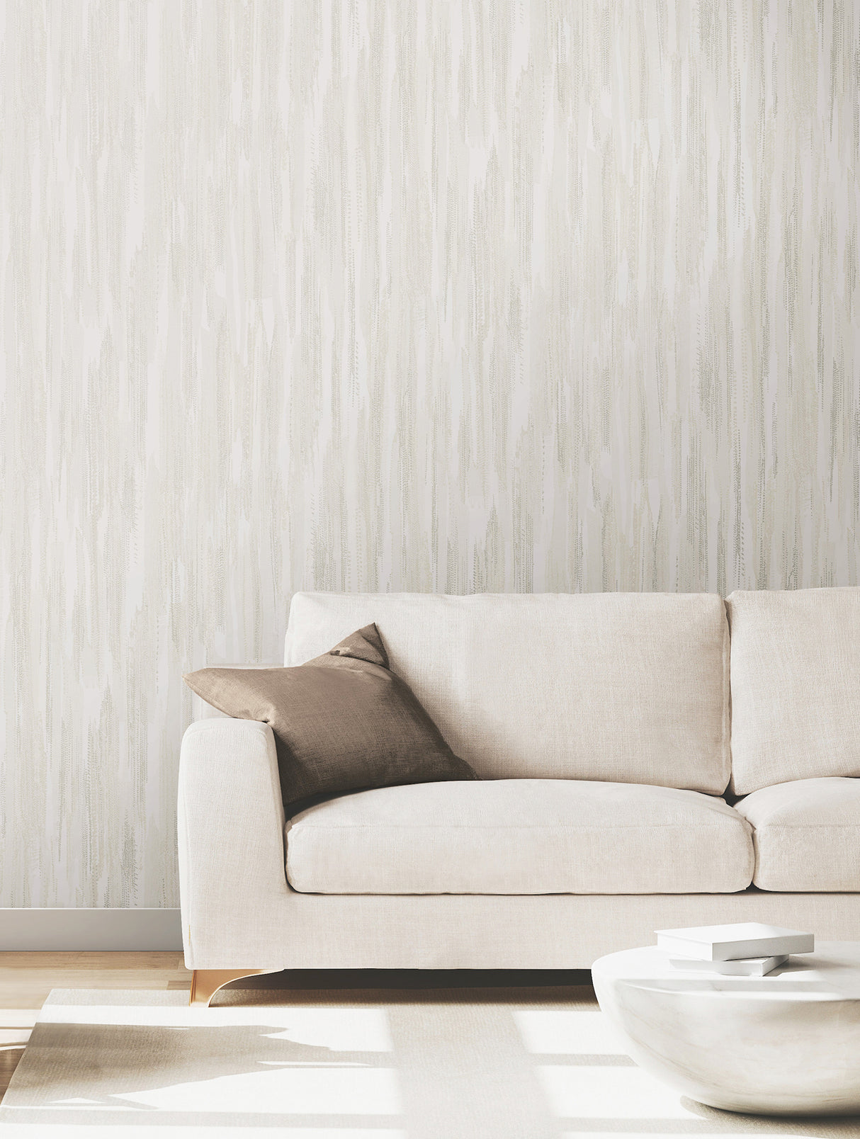 Tribeca White by Ronald Redding Texture Stripe Wallpaper – York Designer Series VR1522