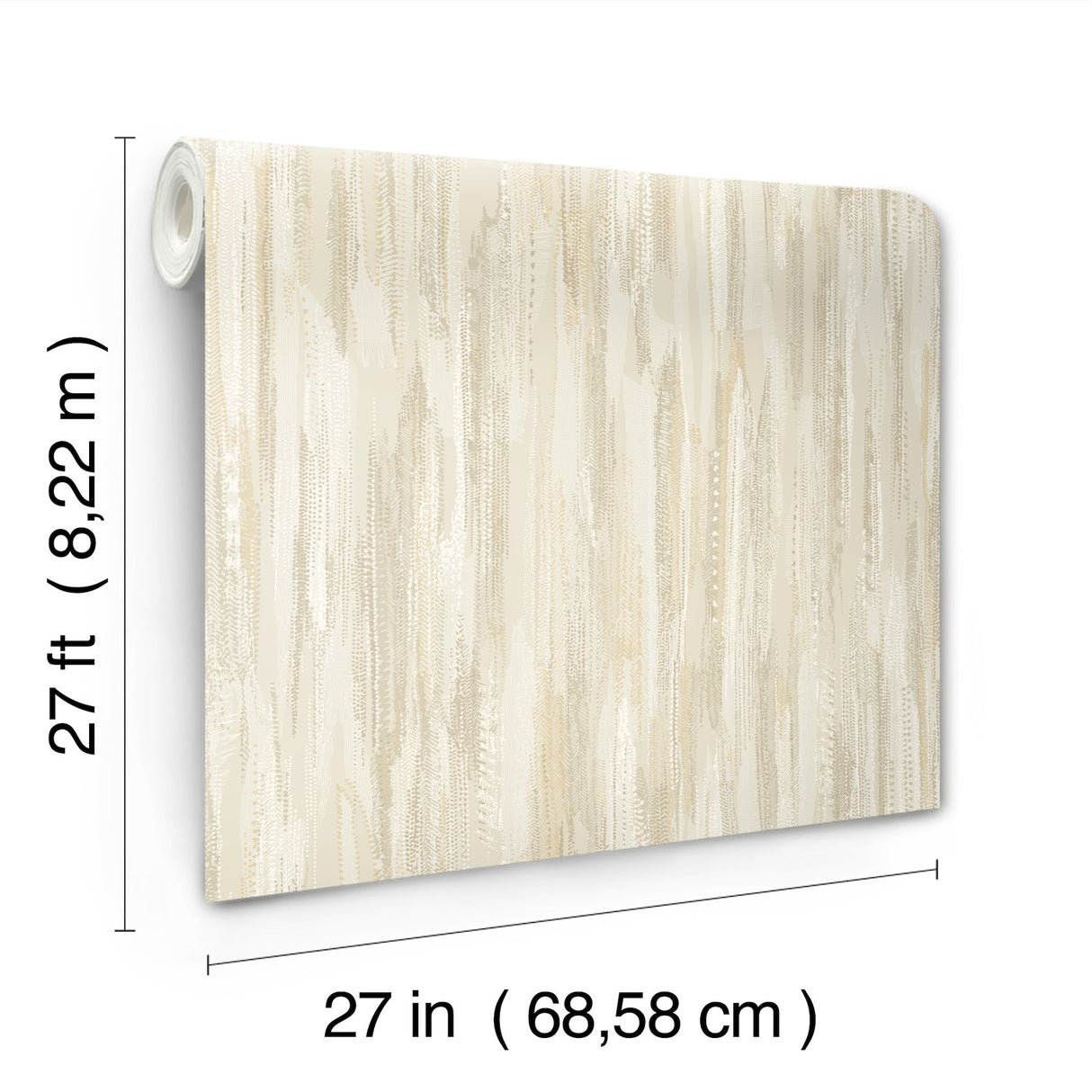 Tribeca Gold by Ronald Redding Texture Stripe Wallpaper- York Designer Series VR1527