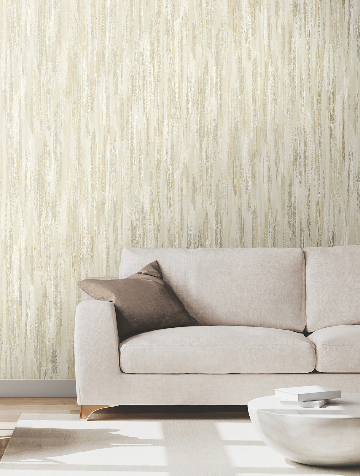 Tribeca Gold by Ronald Redding Texture Stripe Wallpaper- York Designer Series VR1527