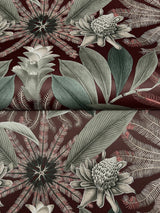 Enchanted Garden Maroon by Ronald Redding Tropical Wallpaper – York Designer Series VR1528