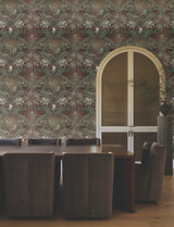 Enchanted Garden Maroon by Ronald Redding Tropical Wallpaper – York Designer Series VR1528
