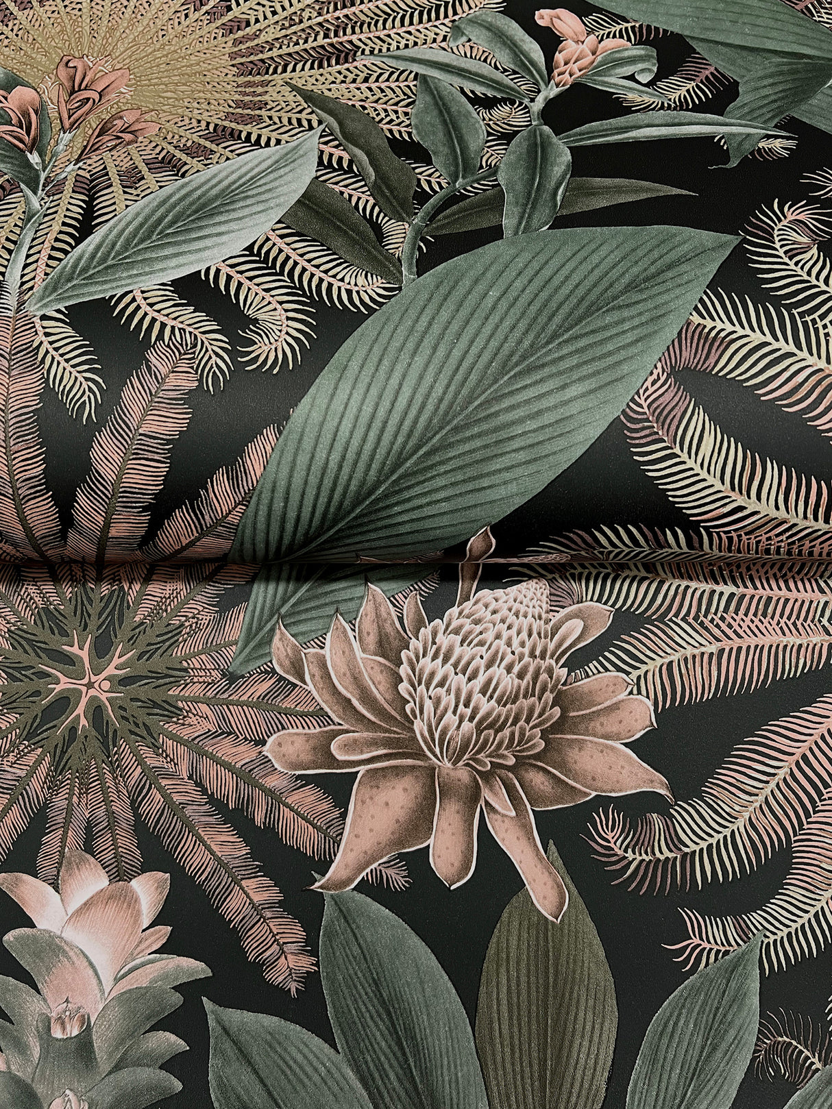 Enchanted Garden Chocolate by Ronald Redding Tropical Wallpaper- York Designer Series VR1529