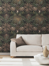Enchanted Garden Chocolate by Ronald Redding Tropical Wallpaper- York Designer Series VR1529
