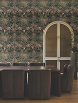 Enchanted Garden Chocolate by Ronald Redding Tropical Wallpaper- York Designer Series VR1529