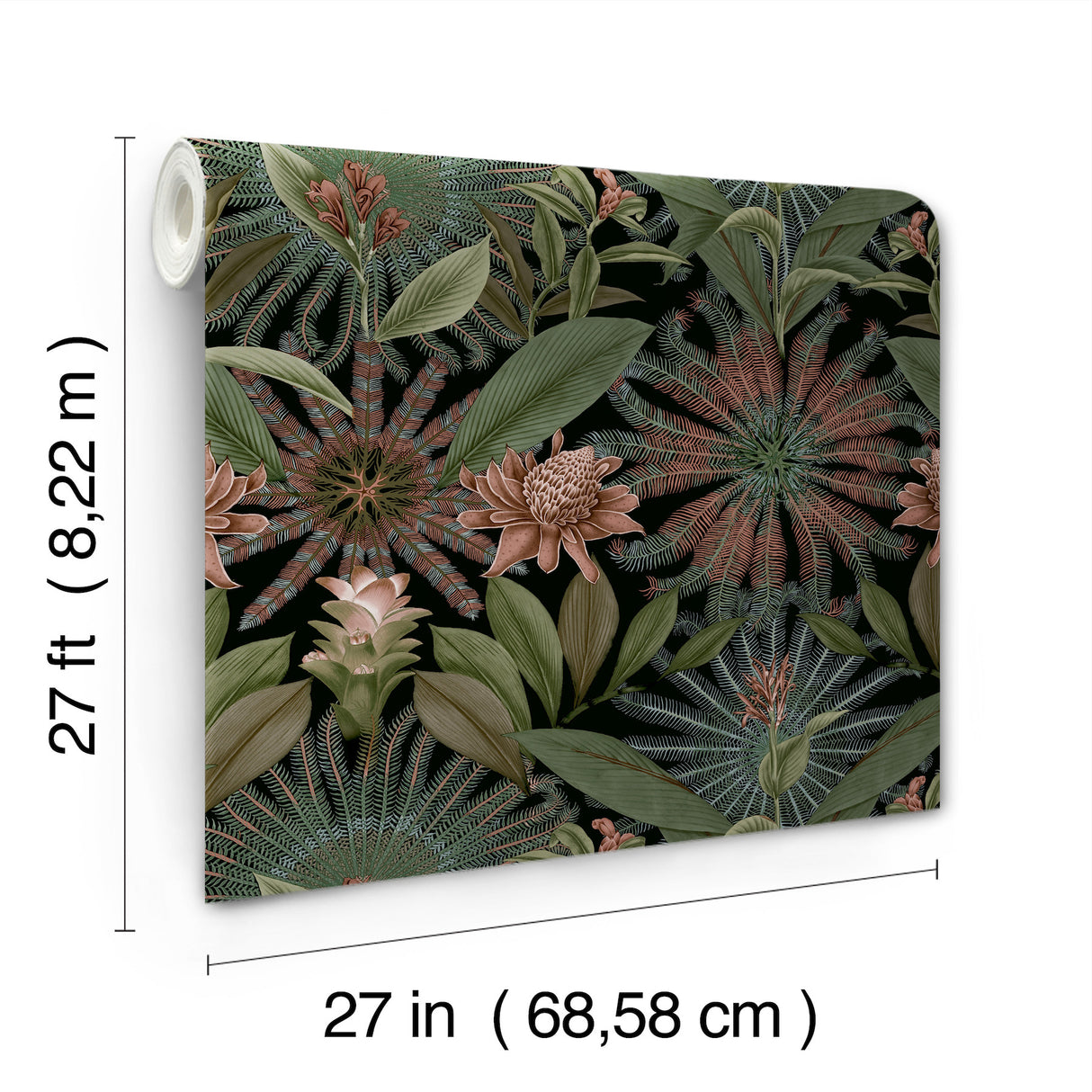 Enchanted Garden Green by Ronald Redding Tropical Wallpaper – York Designer Series VR1530