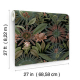 Enchanted Garden Green by Ronald Redding Tropical Wallpaper – York Designer Series VR1530
