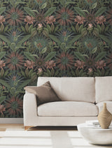Enchanted Garden Green by Ronald Redding Tropical Wallpaper – York Designer Series VR1530