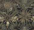 Enchanted Garden Black Tropical Wallpaper by Ronald Redding