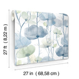 Cotswolds Poppies Blue by Ronald Redding Floral Wallpaper- York Designer Series VR1535