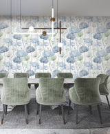 Cotswolds Poppies Blue by Ronald Redding Floral Wallpaper- York Designer Series VR1535