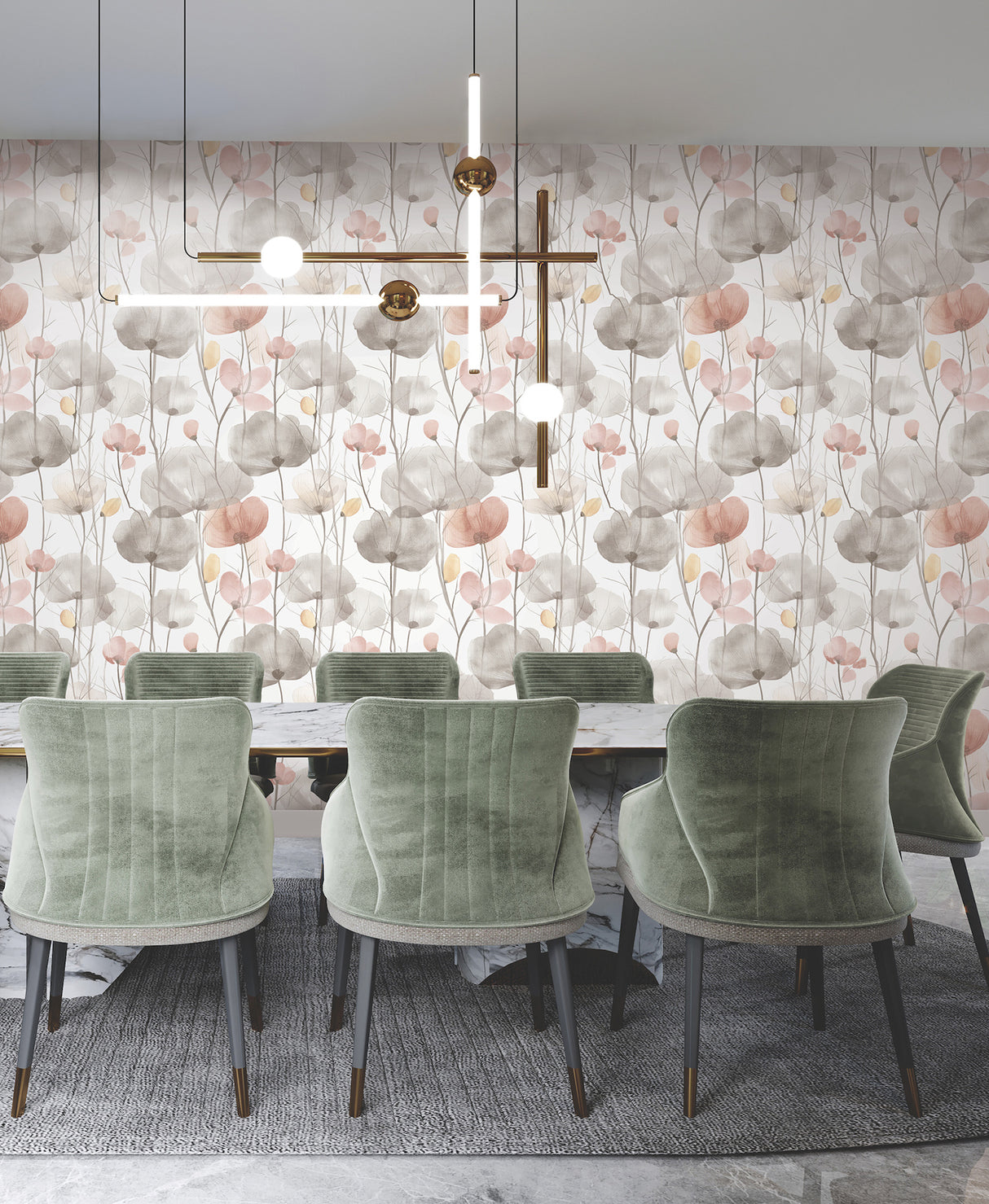 Cotswolds Poppies Pastel by Ronald Redding Floral Wallpaper- York Designer Series VR1538