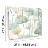 Cotswolds Poppies Turquoise by Ronald Redding Floral Wallpaper- York Designer Series VR1539