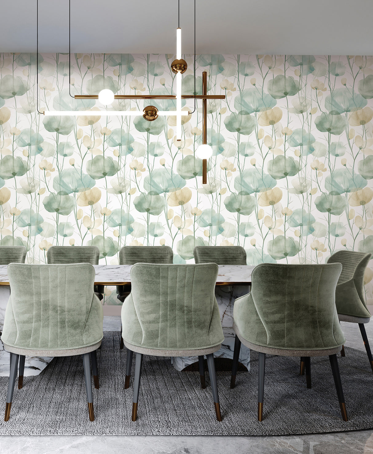 Cotswolds Poppies Turquoise by Ronald Redding Floral Wallpaper- York Designer Series VR1539