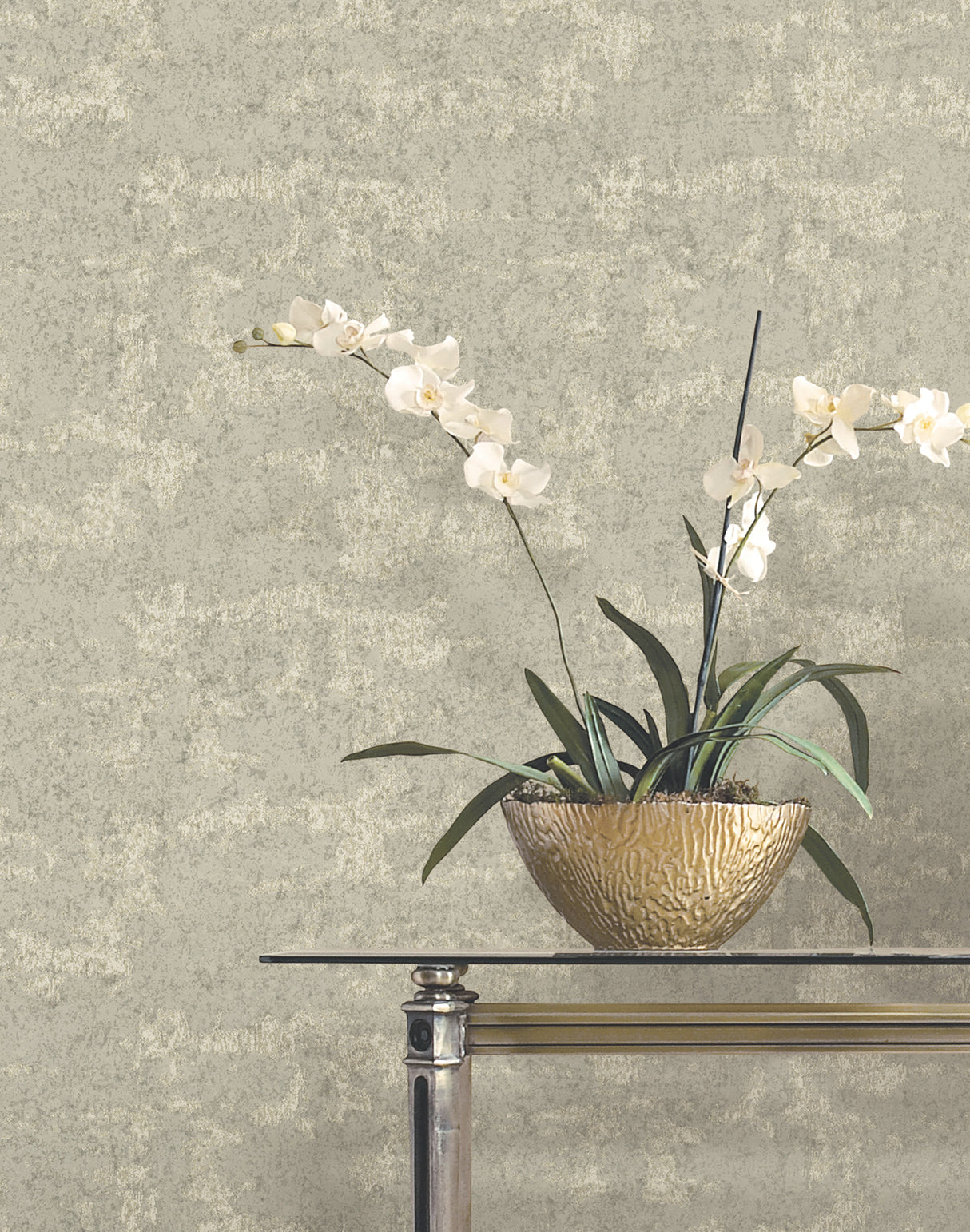 Crystal Cloud Taupe by Ronald Redding Beaded Wallpaper- York Designer Series VR1542